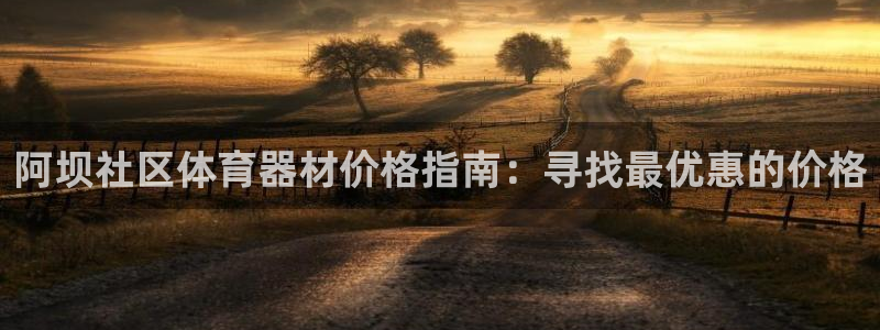 杏鑫娱乐中国创新：阿坝社区体育器材价格指南：寻找最优